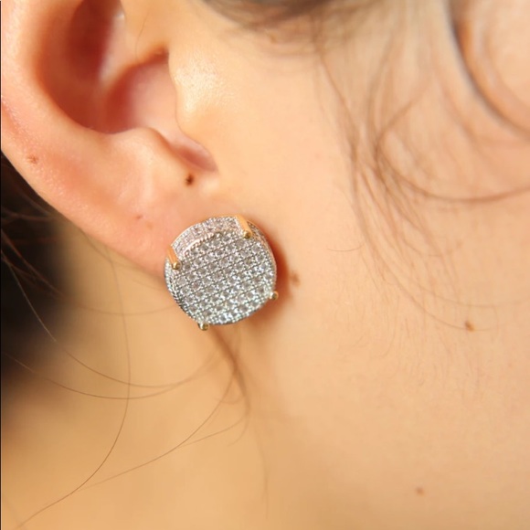 New! Sterling Micro-Paved Stud Earrings - Picture 4 of 9